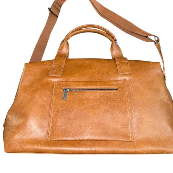 NEW Wrangler Brown Aztec Southwestern tapestry BAG SET WEEKEND DUFFLE & PURSE - Picture 15 of 15